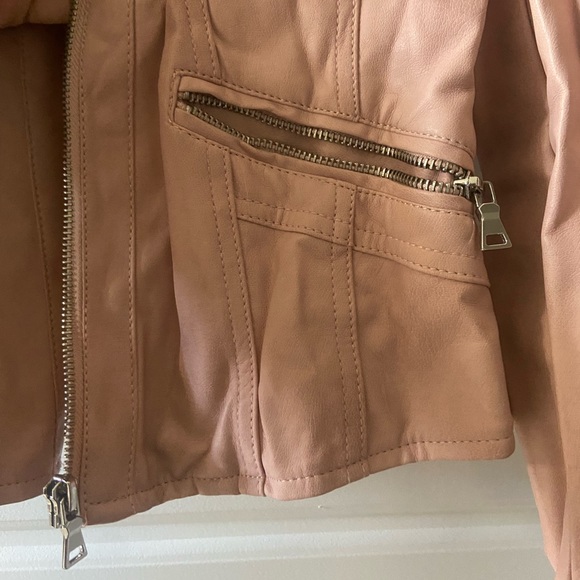 Blush Pink Faux Leather Jacket - Picture 5 of 7